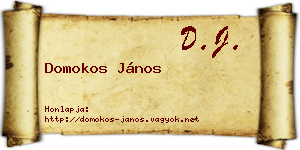 Domokos János névjegykártya