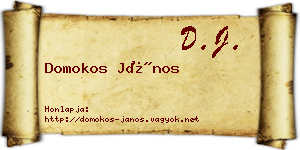 Domokos János névjegykártya